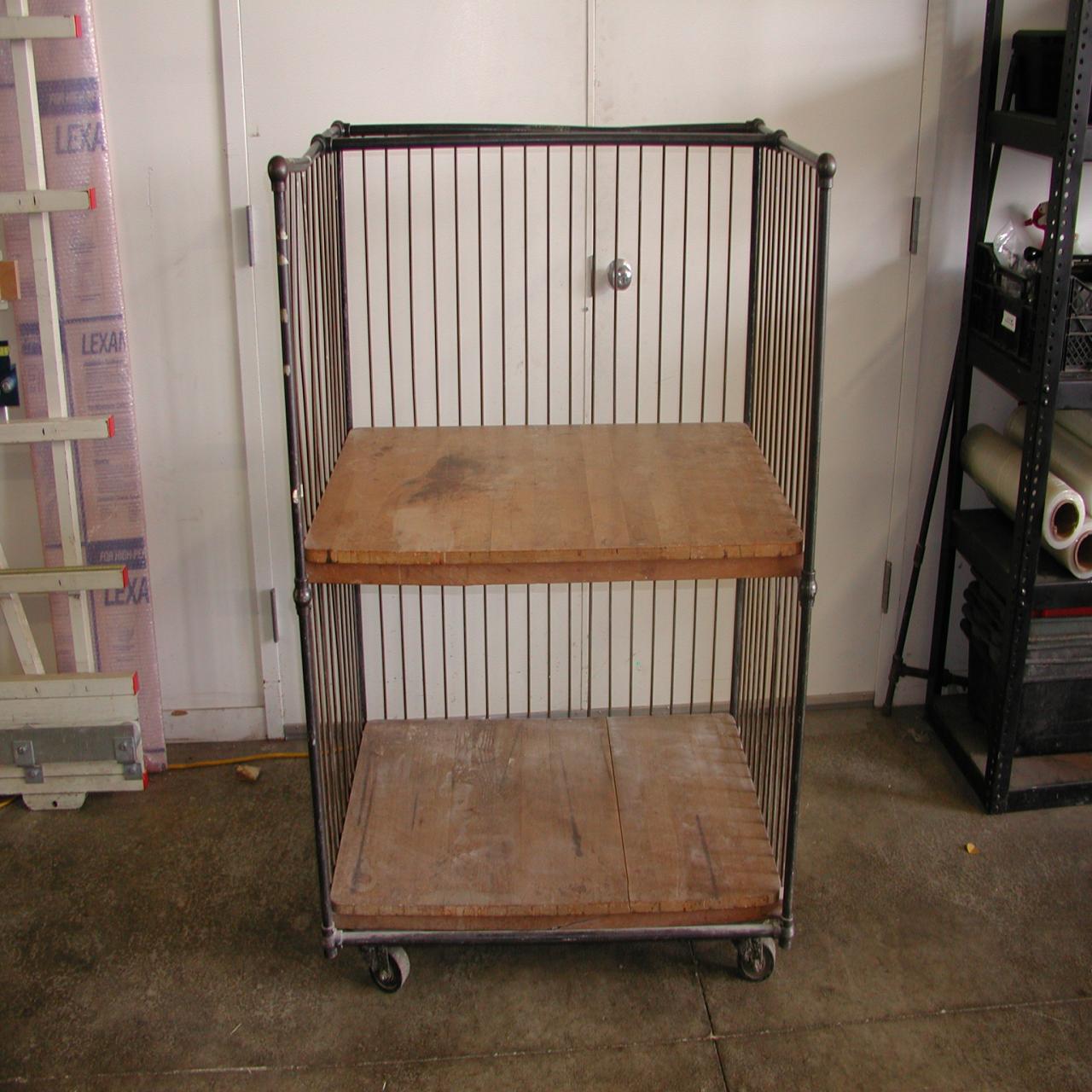 Lot 43 Antique Bindery Cart with shelf WireBids